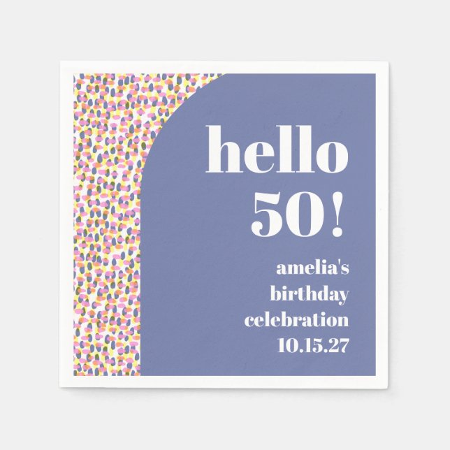Cute Colourful Watercolor Dot Custom Birthday Part Napkin (Front)