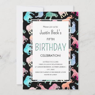 Cute Colourful Watercolor Elephant Template