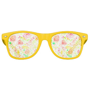 Cute colourful watercolor floral pattern retro sunglasses
