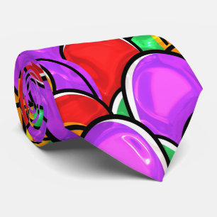 Cute Colourful Watercolor Hand Painted Easter Egg  Tie