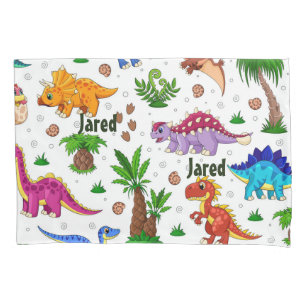Cute Colourful Watercolor Pattern Dinosaur Decor Pillowcase