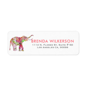 Cute Colourful Watercolors Flowers Elephant