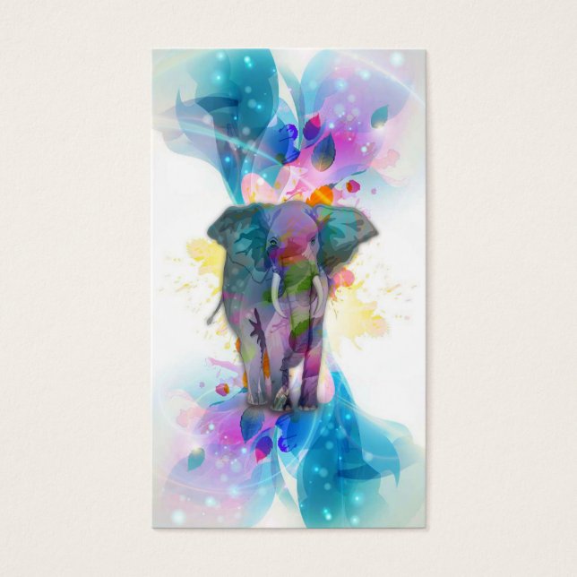 cute colourful watercolours splatters elephant (Front)