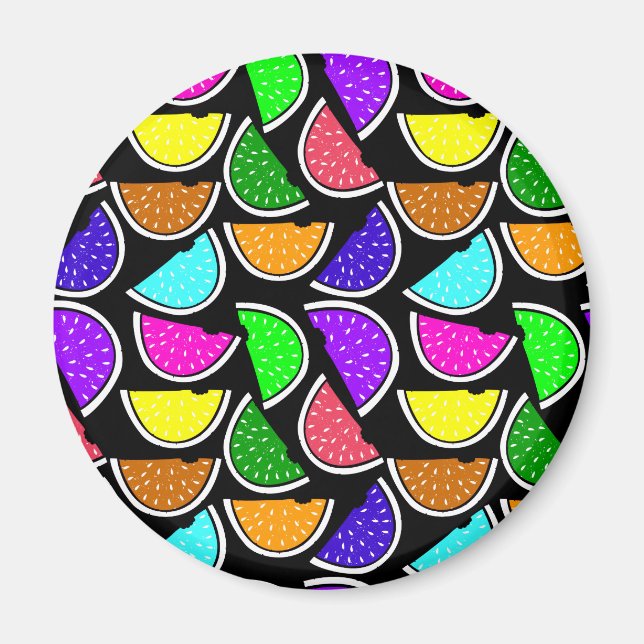 Cute colourful watermelon pattern magnet (Front)