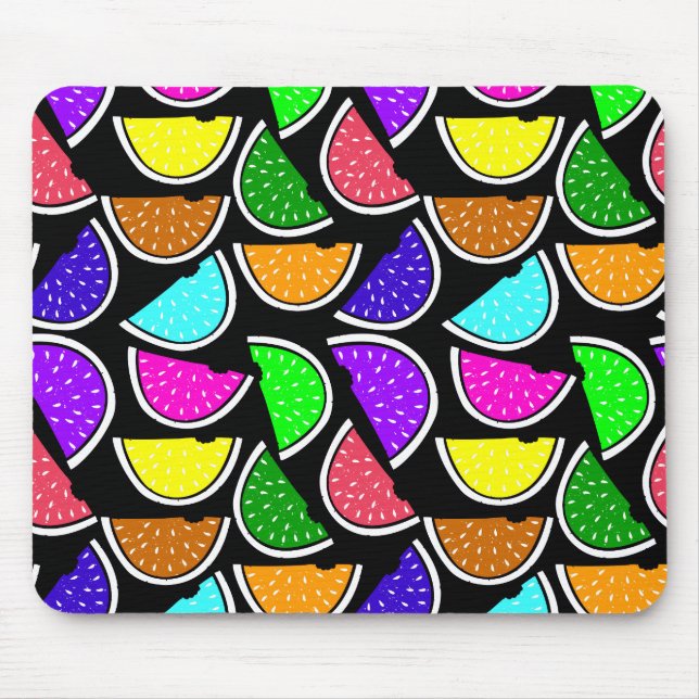 Cute colourful watermelon pattern mouse pad (Front)