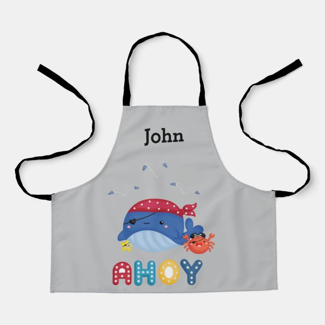 Cute Colourful Whale Apron (Front)