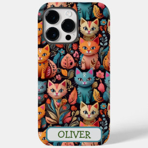  Cute Colourful Whimsical Kittens Case-Mate iPhone 14 Pro Max Case
