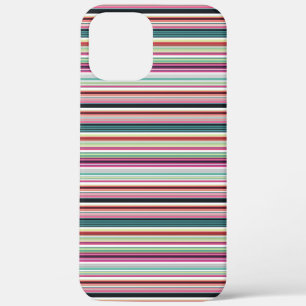 Cute colourful white stripes iPhone 12 pro max case