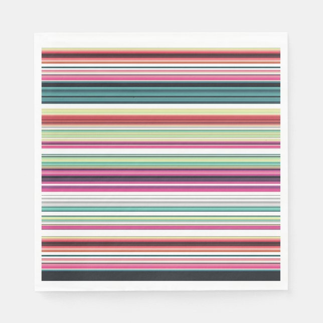 Cute colourful white stripes napkin (Front)
