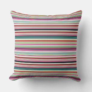 Cute colourful white stripes throw pillow
