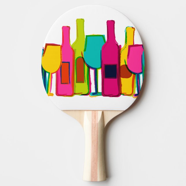 Cute colourful wine bottles pattern case for iPad  Ping Pong Paddle (Front)