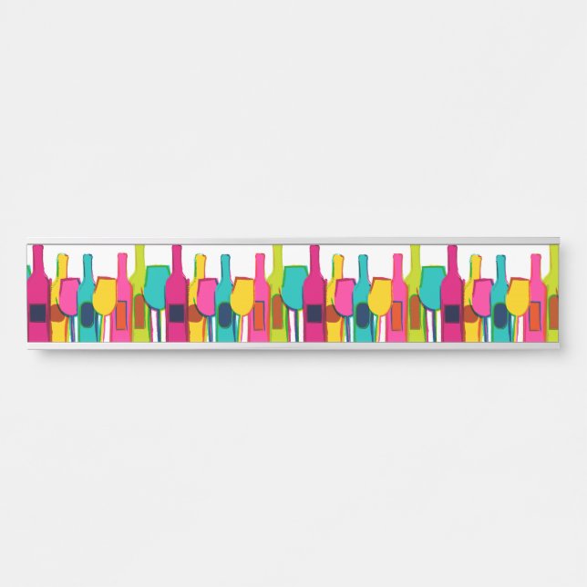 Cute colourful wine bottles pattern Case-Mate iPho Door Sign (Front)