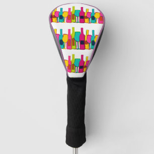 Cute colourful wine bottles pattern golf head cover
