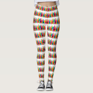 Cute colourful wine bottles pattern leggings