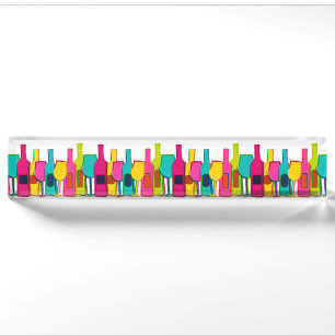 Cute colourful wine bottles pattern nameplate