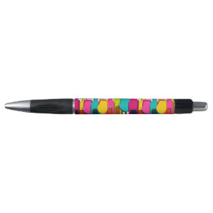 Cute colourful wine bottles pattern pen