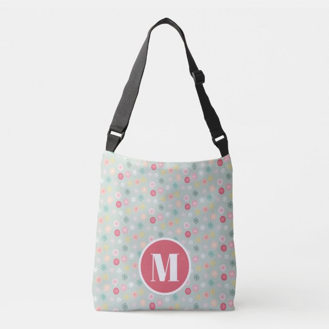 Cute Colourful Winter Snowflake Diaper Baby Crossbody Bag (Front)