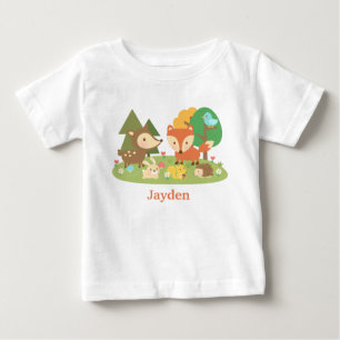 Cute Colourful Woodland Animal For Babies Baby T-Shirt