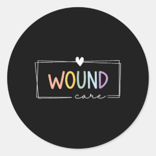 Cute Colourful Wound Care Nurse Squad Classic Round Sticker