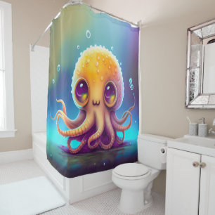 Cute Colourful Yellow Octopus Alien Artwork