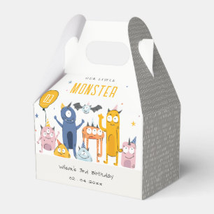 Cute Colourful Yellow Party Monsters Kids Birthday Favor Box