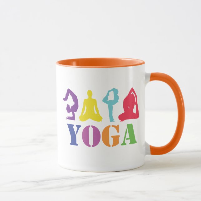 Cute Colourful Yoga Design Mug (Right)