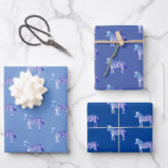 Cute Colourful Zebras Animal Print Bold Blue Purpl Wrapping Paper Sheet<br><div class="desc">A fun zebra pattern covers this charming wrapping paper. Hand drawn by me for you! Change the background colours. Check my shop for more colours and patterns!</div>