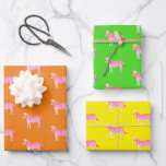 Cute Colourful Zebras Animal Print Bold Lime Pink Wrapping Paper Sheet<br><div class="desc">A fun zebra pattern covers this charming wrapping paper. Hand drawn by me for you! Change the background colours. Check my shop for more colours and patterns!</div>