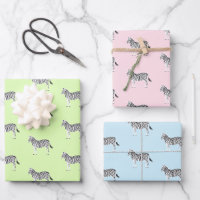 Cute Colourful Zebras Animal Print Soft Pastels