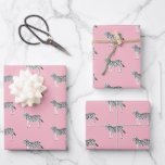 Cute Colourful Zebras Animal Print Soft Pink Wrapping Paper Sheet<br><div class="desc">A fun zebra pattern covers this charming wrapping paper. Hand drawn by me for you! Change the background colours. Check my shop for more colours and patterns!</div>
