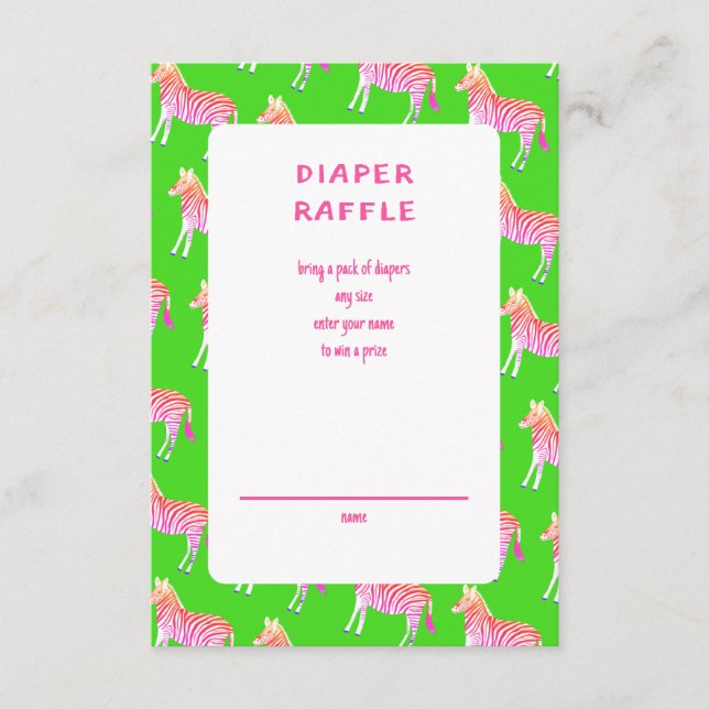 Cute Colourful Zebras Custom Baby Shower  Enclosure Card (Front)
