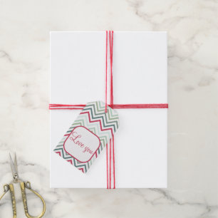 Cute colourful zigzag gift tag for Valentines Day.