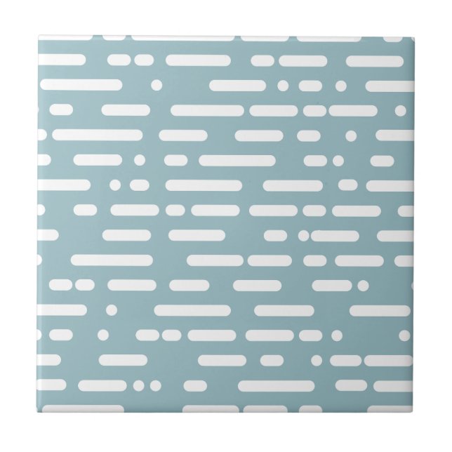 Cute colours light blue and white l Abstract Moder Tile (Front)