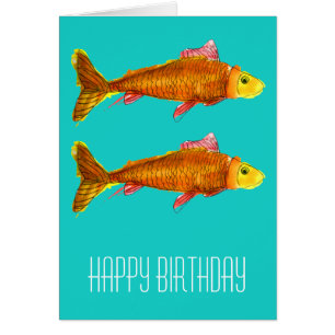 Cute comet goldfish pop art birthday