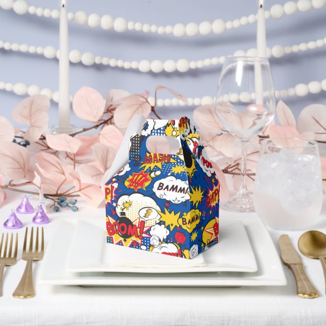 Cute Comic Book Pattern Favor Box (Wedding)