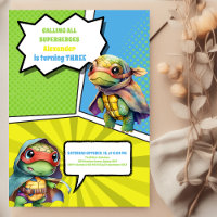 Cute Comic Book Turtles Superhero Boy Birthday