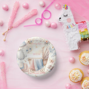 Cute coming soon announcement Invitation Paper Plate