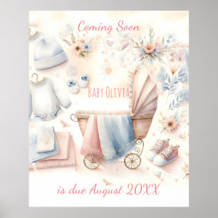 Cute coming soon announcement Invitation Poster