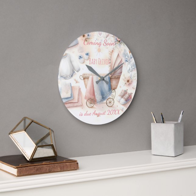 Cute coming soon announcement large clock (Office)