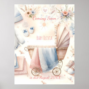 Cute coming soon announcement poster