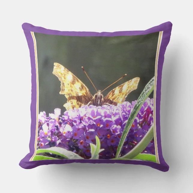 Cute Comma Butterfly Throw Pillow (Front)