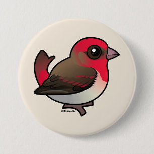 Cute Common Rosefinch 3 Inch Round Button
