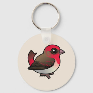 Cute Common Rosefinch Keychain