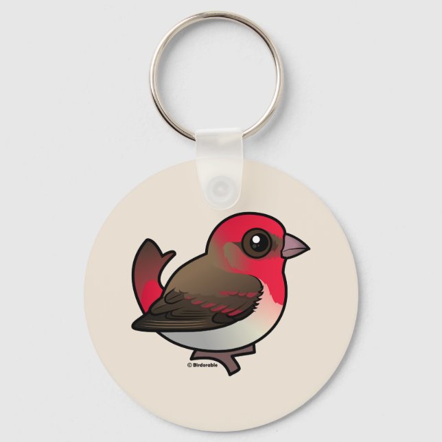 Cute Common Rosefinch Keychain (Front)