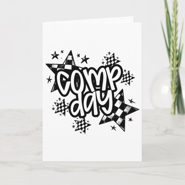 Cute Comp Day Cheer Comp Season Cheerleading Compe Card (Front)