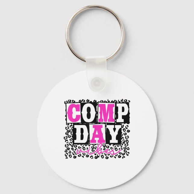 Cute Comp Day Vibes Cheer Cheerleading Cheer Compe Keychain (Front)