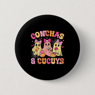 Cute Conchas And Cucuys Ghost Funny Mexican Hallow 2 Inch Round Button