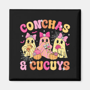 Cute Conchas And Cucuys Ghost Funny Mexican Hallow Magnet