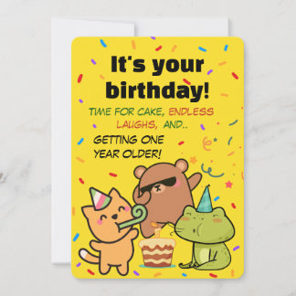 Cute Confetti Birthday Card for Friends and Family