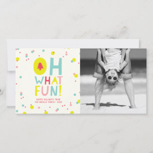 Cute Confetti Oh What Fun Dots Carte photo de vaca
